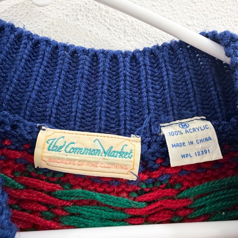 Vintage 90s Y2K 80s Fair Isle Retro Hippie Ski Sheep Boho Knit Sweater M - Picture 3 of 4